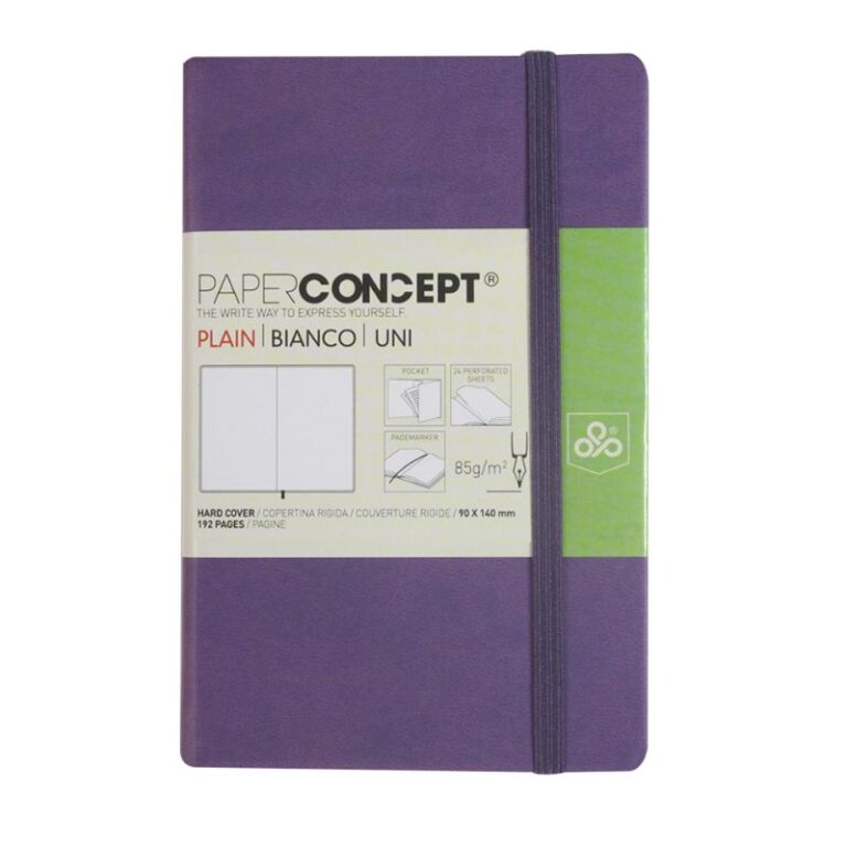 Paperconcept Executive Notebook PU Hard Cover Plain 9×14 cm Purple