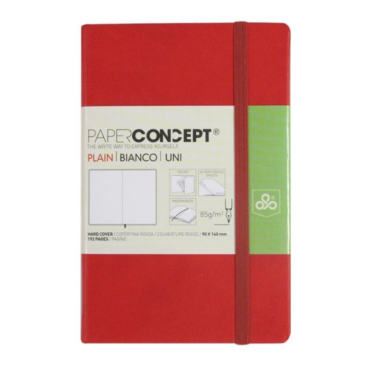 Paperconcept Executive Notebook PU Hard Cover Plain 9×14 cm Red