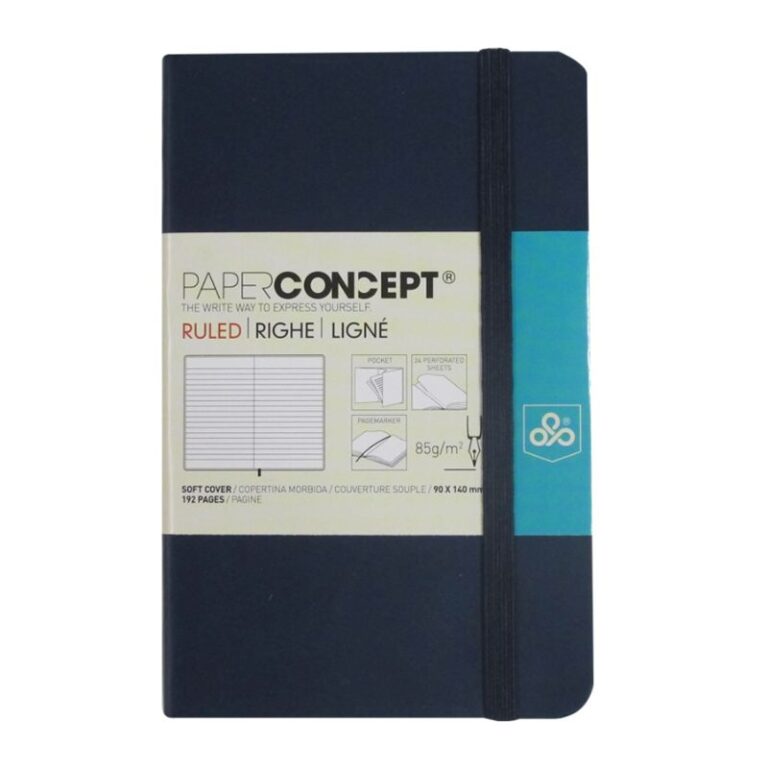 Paperconcept Executive Notebook PU Soft Cover Lined 9×14 cm Dark Blue