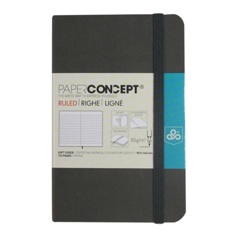 Paperconcept Executive Notebook PU Soft Cover Lined 9×14 cm Dark Grey