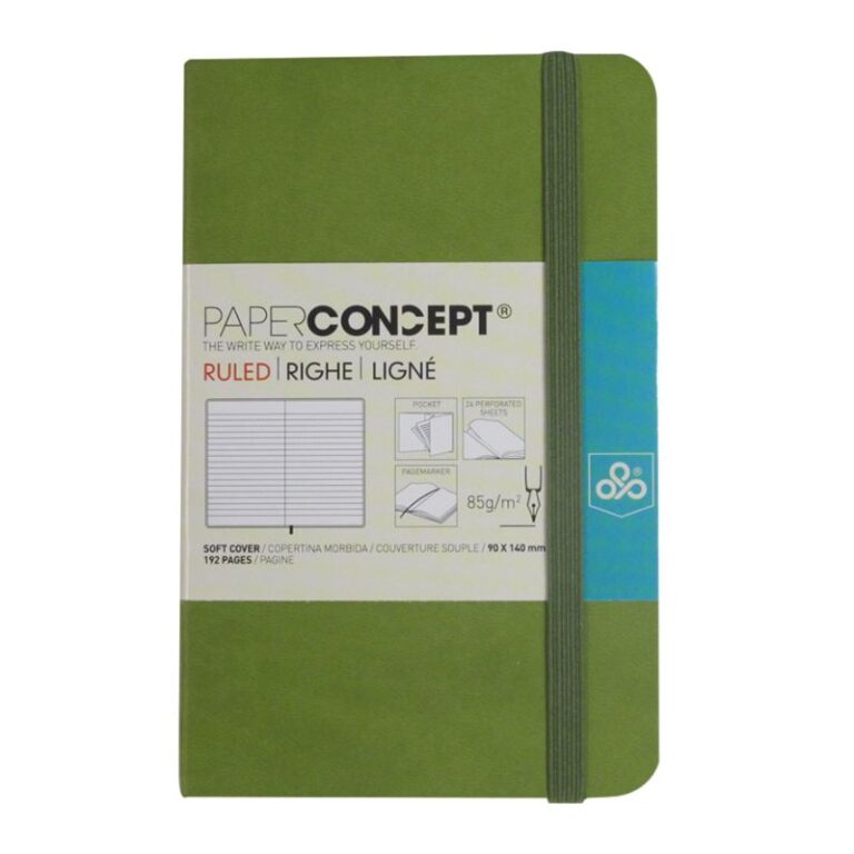 Paperconcept Executive Notebook PU Soft Cover Lined 9×14 cm Kiwi