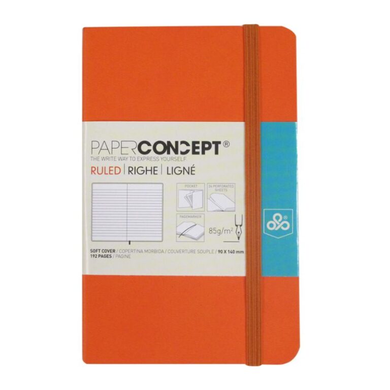 Paperconcept Executive Notebook PU Soft Cover Lined 9×14 cm Orange