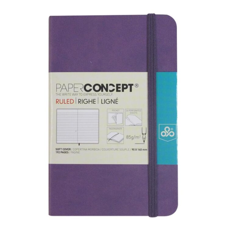 Paperconcept Executive Notebook PU Soft Cover Lined 9×14 cm Purple