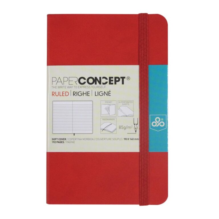 Paperconcept Executive Notebook PU Soft Cover Lined 9×14 cm Red