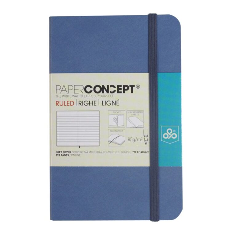 Paperconcept Executive Notebook PU Soft Cover Lined 9×14 cm Jeans