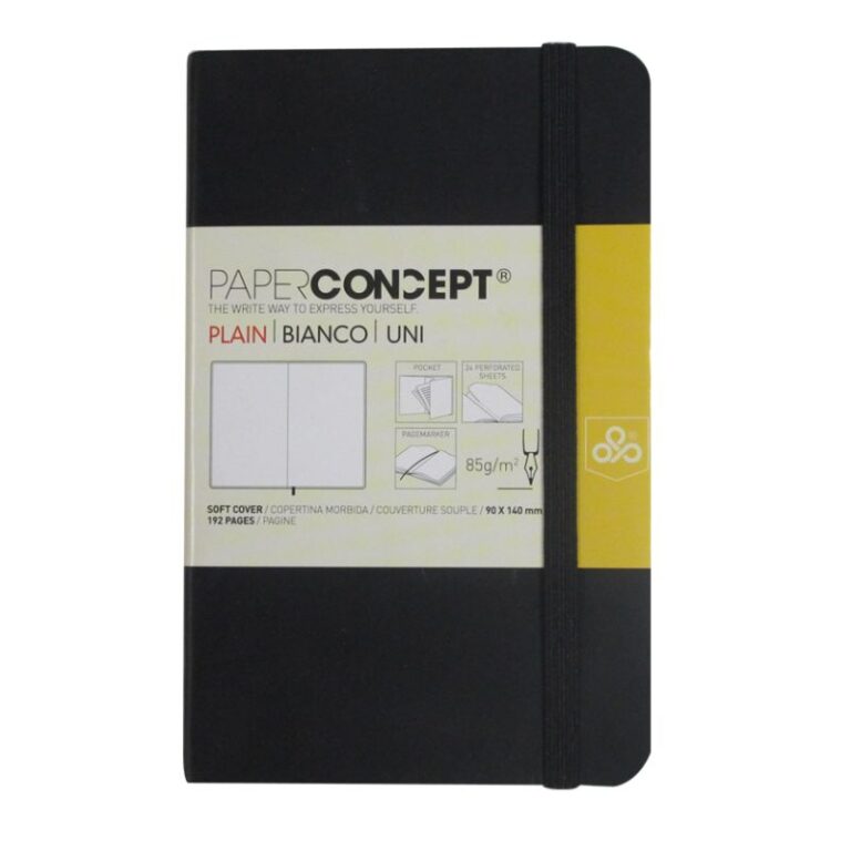 Paperconcept Executive Notebook PU Soft Cover Plain 9×14 cm Black