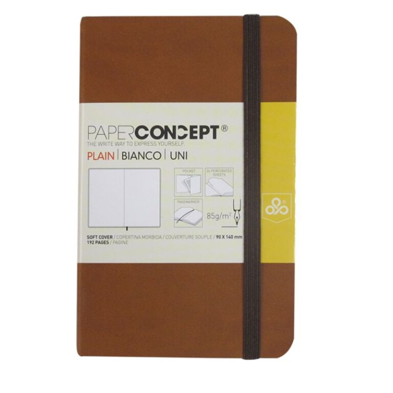 Paperconcept Executive Notebook PU Soft Cover Plain 9×14 cm Camel