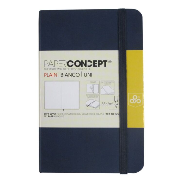 Paperconcept Executive Notebook PU Soft Cover Plain 9×14 cm Dark Blue