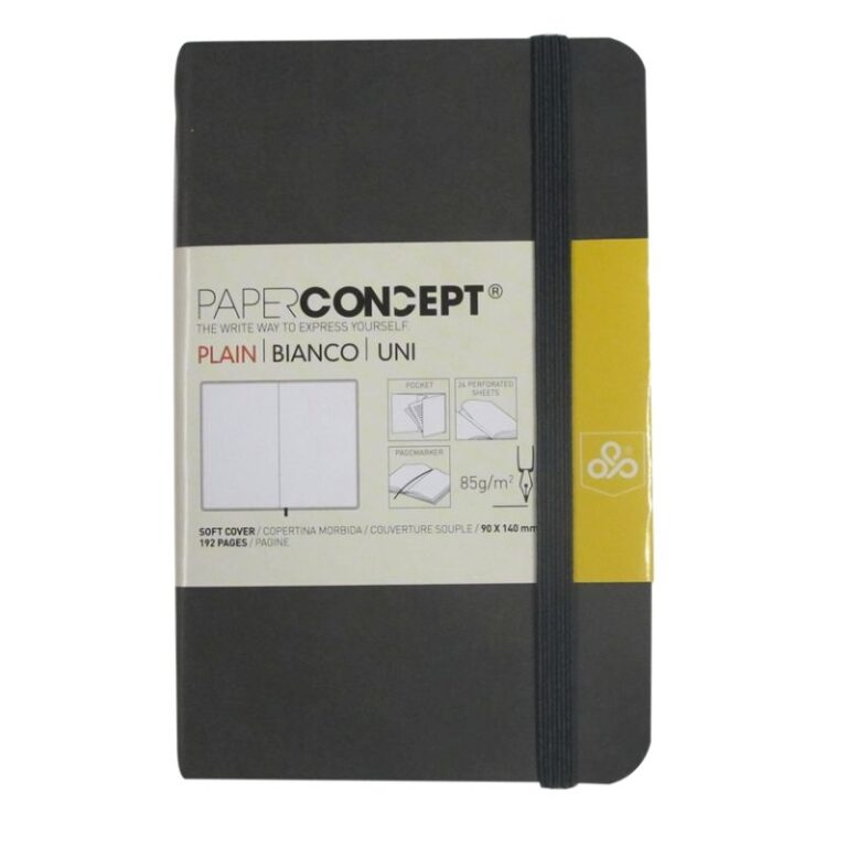 Paperconcept Executive Notebook PU Soft Cover Plain 9×14 cm Dark Grey