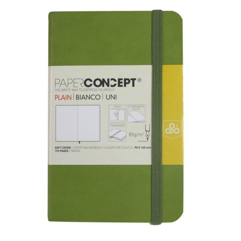 Paperconcept Executive Notebook PU Soft Cover Plain 9×14 cm Kiwi