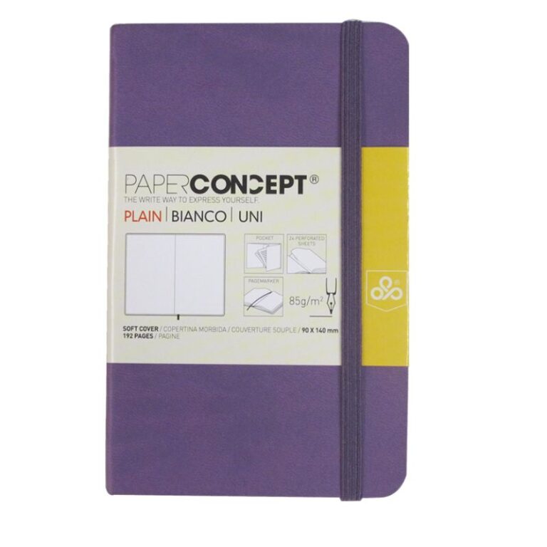 Paperconcept Executive Notebook PU Soft Cover Plain 9×14 cm Purple