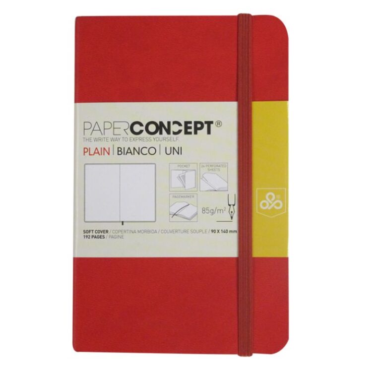 Paperconcept Executive Notebook PU Soft Cover Plain 9×14 cm Red