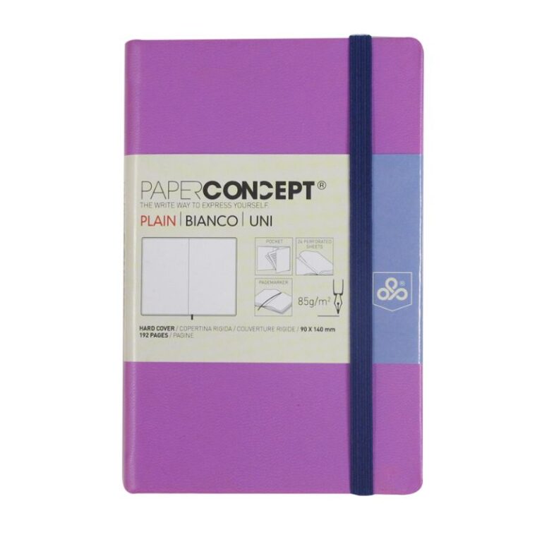 Paperconcept Executive Notebook PU Fluo Hard Cover Plain 9×14 cm Light Pink