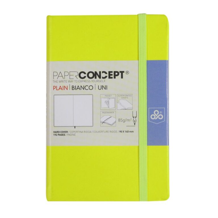 Paperconcept Executive Notebook PU Fluo Hard Cover Plain 9×14 cm Yellow