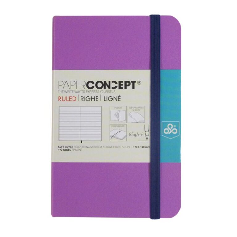 Paperconcept Executive Notebook PU Fluo Soft Cover Lined 9×14 cm Light Pink