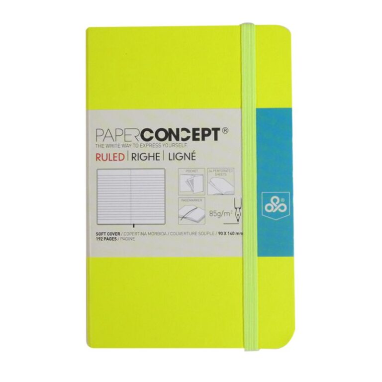 Paperconcept Executive Notebook PU Fluo Soft Cover Lined 9×14 cm Yellow