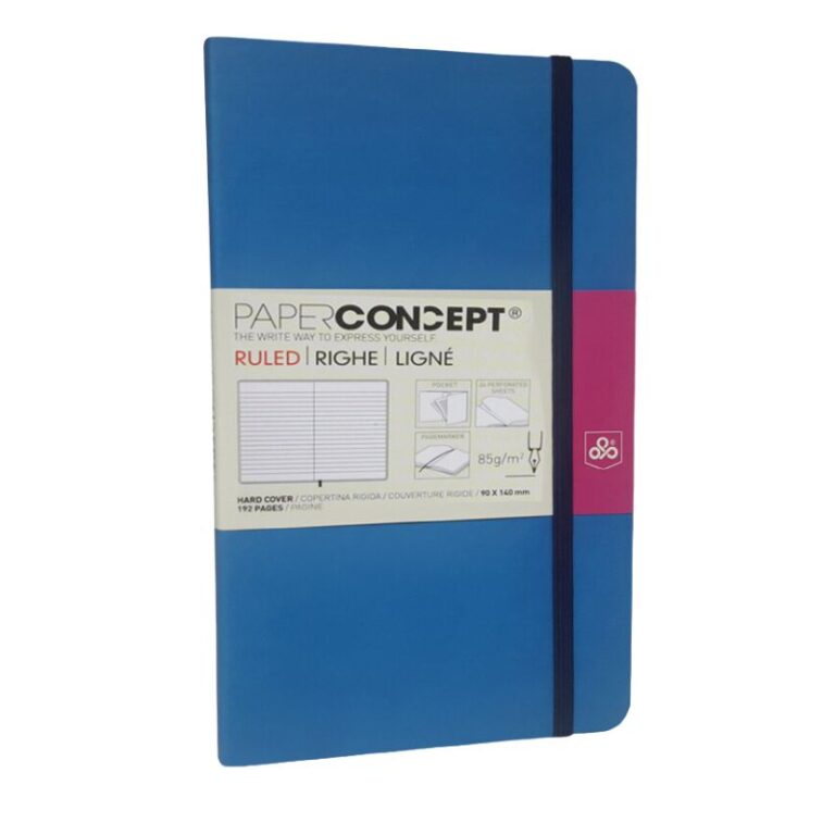 Paperconcept Executive Notebook PU Pastel Hard Cover Lined 9×14 cm Blue