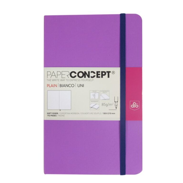 Paperconcept Executive Notebook PU Fluo Soft Cover Plain 13×21 cm Light Pink