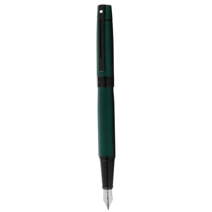 Sheaffer 300 E9343 Matte Green Fountain Pen With Black Trims - Medium Nib