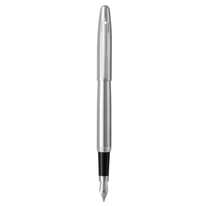 Sheaffer VFM 9426 Brushed Chrome Fountain Pen With Chrome Trim - Medium Nib