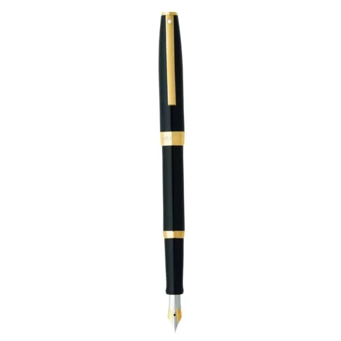 Sheaffer SAGARIS E9471 Gloss Black Fountain Pen With Gold Tone Trim Medium Nib