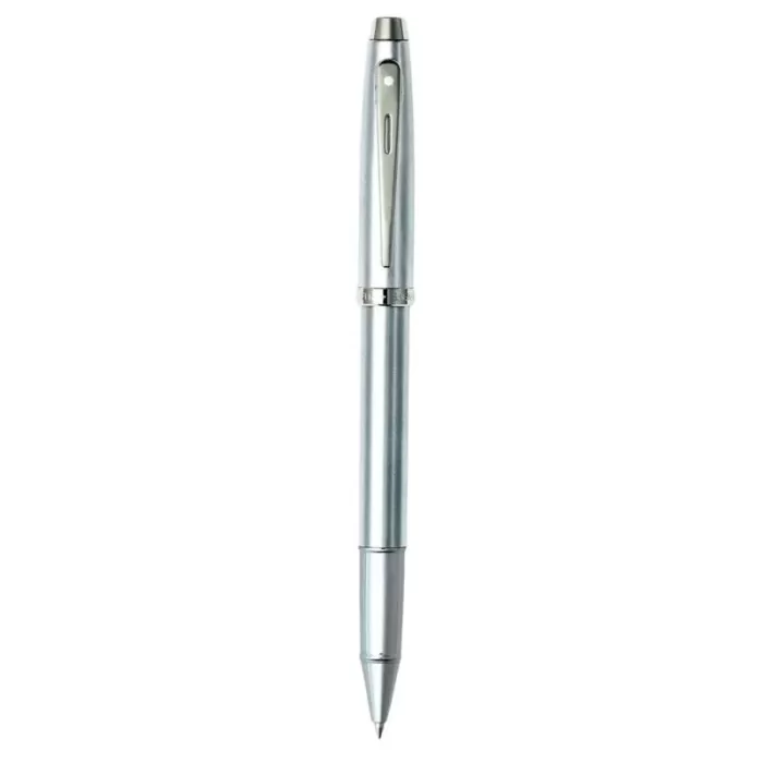 Sheaffer 100 E9306 Brushed Chrome With Shiny Chrome Trim Rollerball Pen