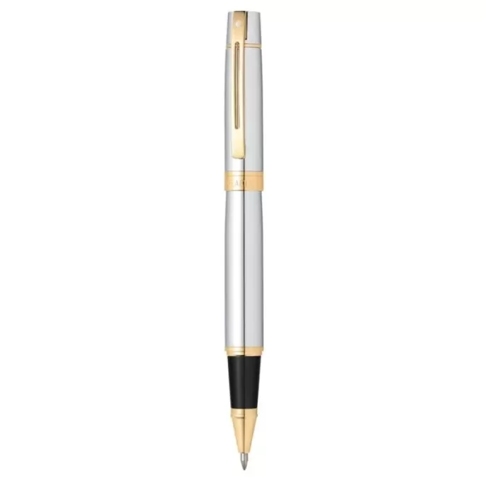 Sheaffer 300 E9342 Chrome with Gold Trims Rollerball Pen