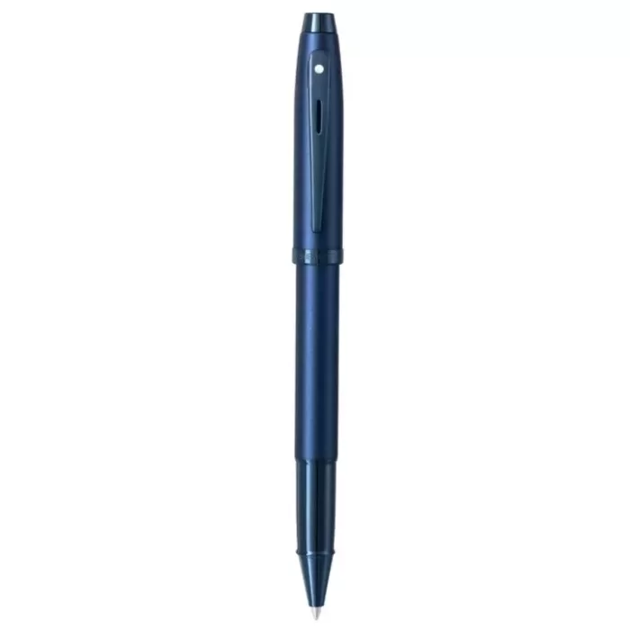 Sheaffer 100 E9371 Satin Blue Rollerball Pen With PVD Blue Trim