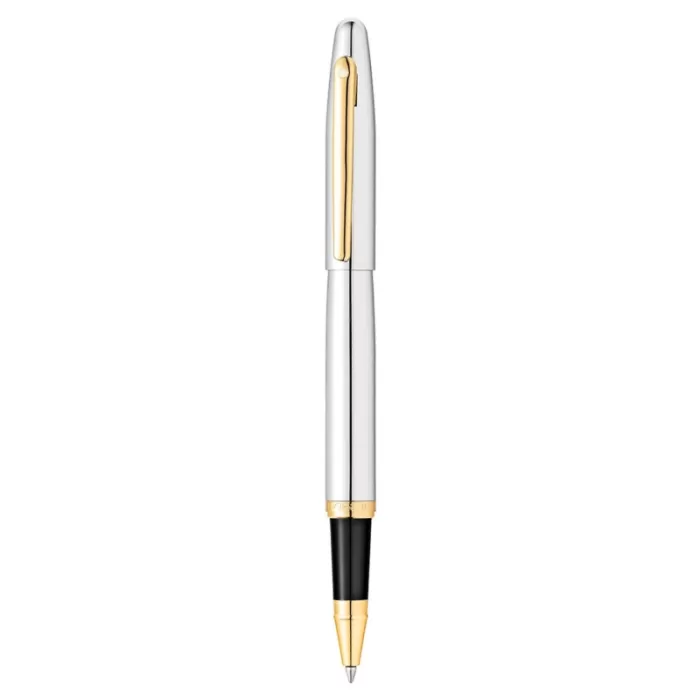 Sheaffer VFM Polished Chrome Rollerball Pen With Gold Trims