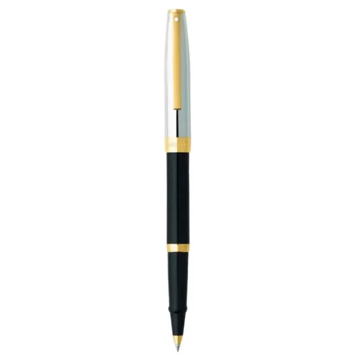 Sheaffer SAGARIS E9475 Gloss Black Barrel and Chrome Cap Rollerball Pen With Gold Tone Trim