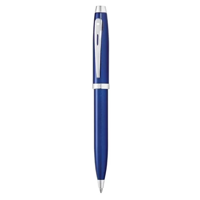 Sheaffer 100 E9339 Glossy Blue with Chrome Trims Ballpoint Pen