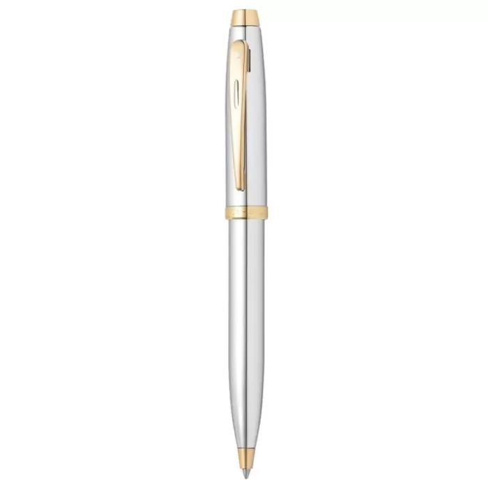 Sheaffer 100 E9340 Chrome with Gold Trims Ballpoint Pen