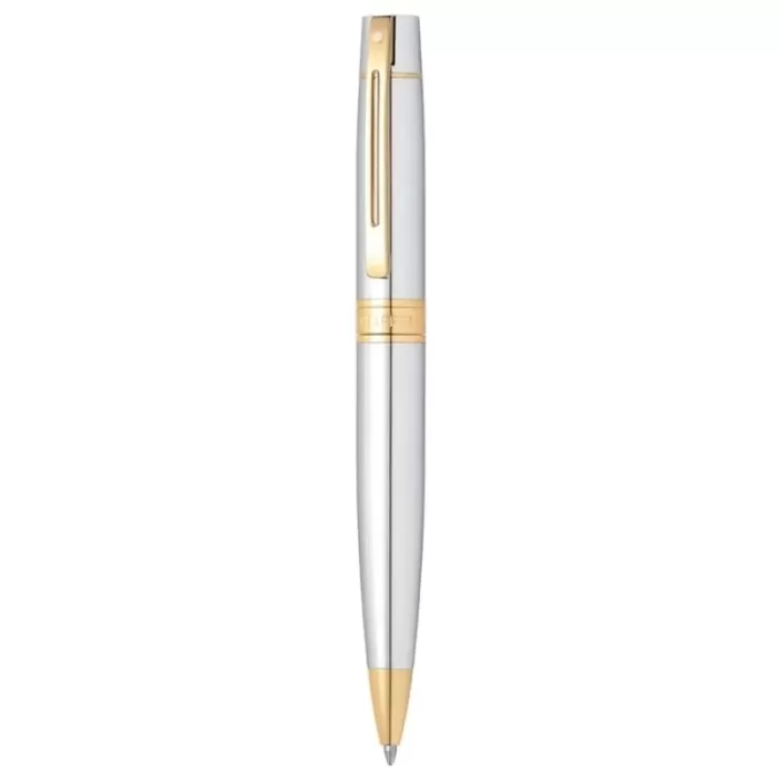 Sheaffer 300 E9342 Chrome with Gold Trims Ballpoint Pen