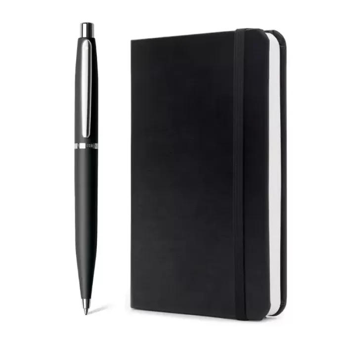 Sheaffer Gift Set ft. Matte Black VFM Ballpoint Pen with Chrome Trims and A6 Notebook