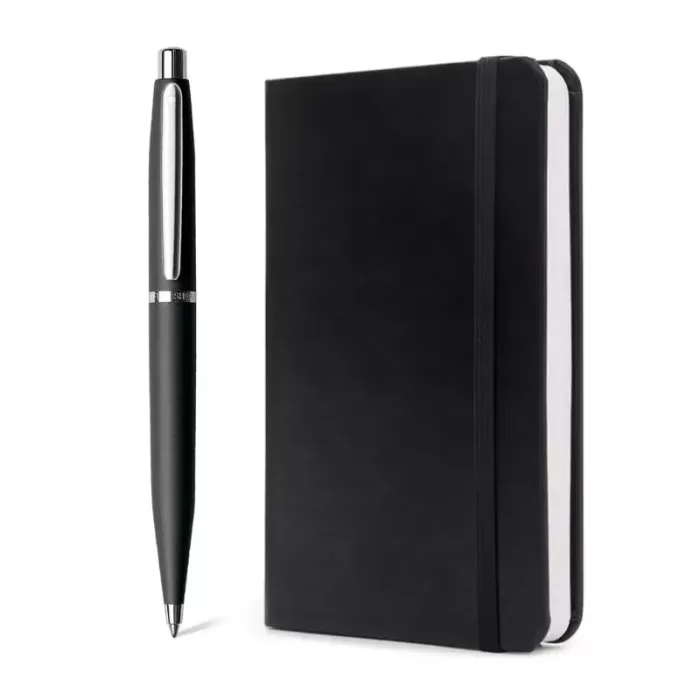 Sheaffer Giftset VFM 9405 Black Ballpoint Pen and Medium Notebook Black Hangsell