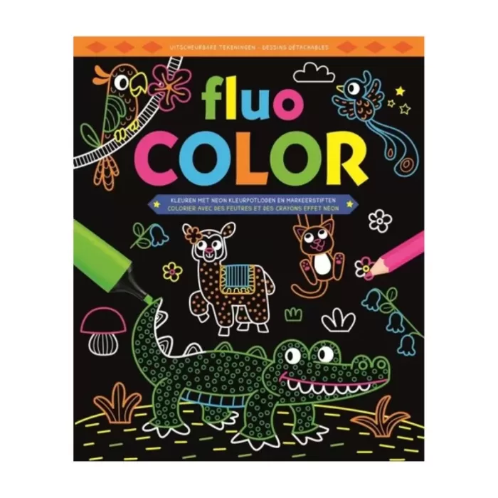 Fluo color - Colorier avec des feutres et des crayons effet néon. Dessins détachables