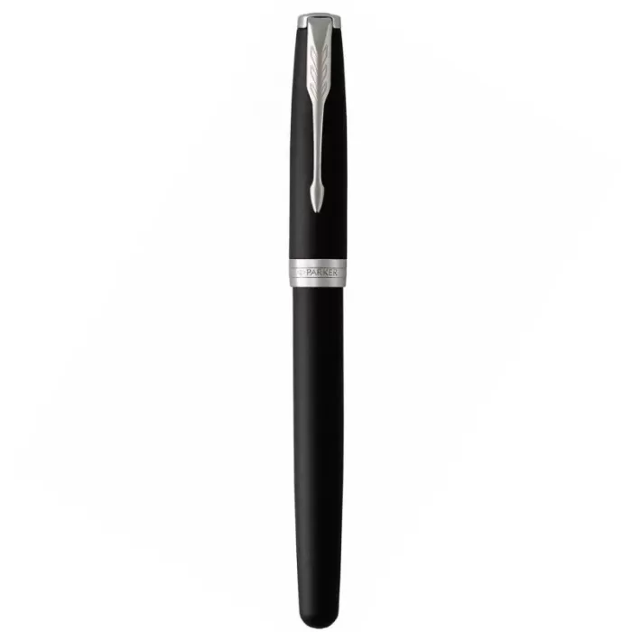 Parker Sonnet Matte Black Chrome Trim Medium Nib Fountain Pen - Image 2