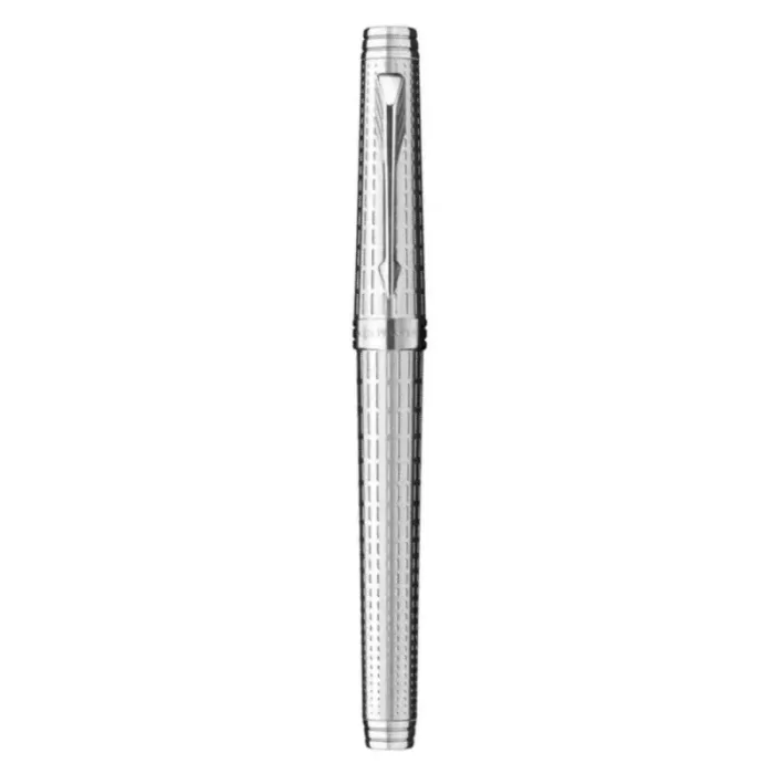 Parker Premier Deluxe Graduated Chiselling Silver Trim Fountain Pen - Image 2