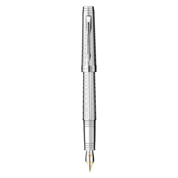 Parker Premier Deluxe Graduated Chiselling Silver Trim Fountain Pen