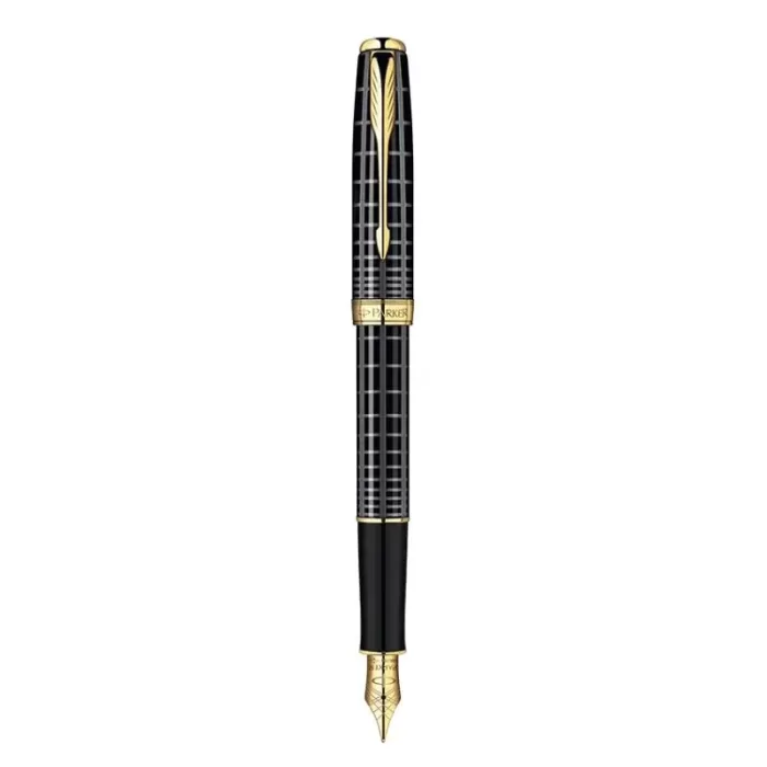 Parker Sonnet Dark Gray Lacquer with Golden Trim Fountain Pen