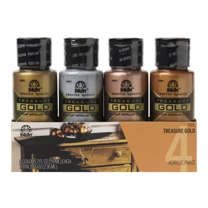 FolkArt Treausre Gold Acrylic Paint Set 4 pcs