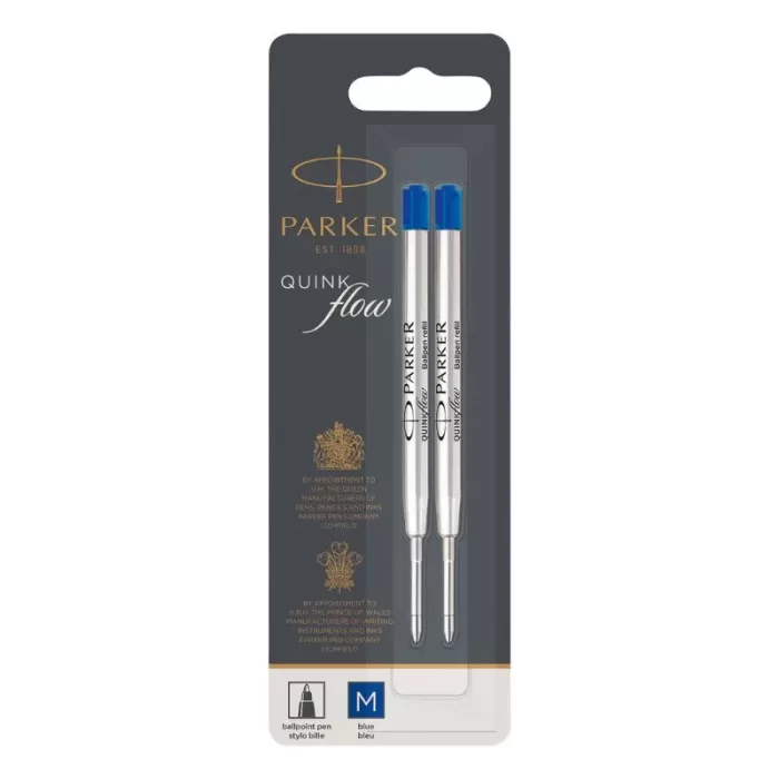 Parker QUINKflow Two Ballpoint Refills Blue Medium