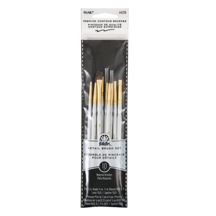 Plaid Brush Sets -10 pc Paintbrush Set, Details