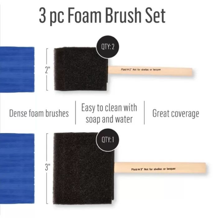 Plaid Brush Sets - Foam Brush Set of 3 - Image 2