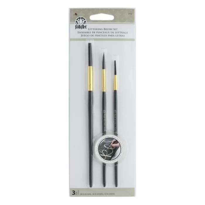 FolkArt Lettering Paint Brush Set Of 3